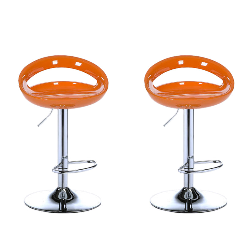 Low Back Plastic Dining Stools Armless Bar Stools with Metal Base