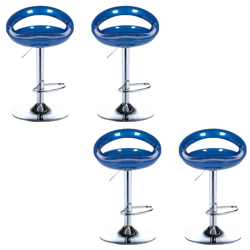 Low Back Plastic Dining Stools Armless Bar Stools with Metal Base