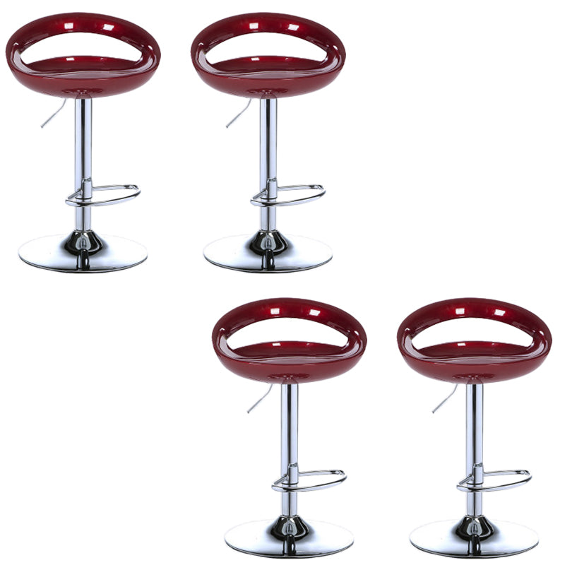 Low Back Plastic Dining Stools Armless Bar Stools with Metal Base
