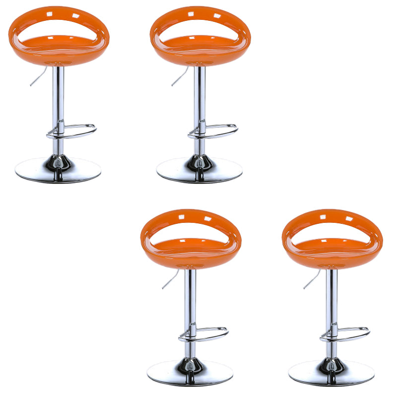 Low Back Plastic Dining Stools Armless Bar Stools with Metal Base