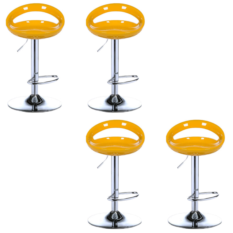 Low Back Plastic Dining Stools Armless Bar Stools with Metal Base