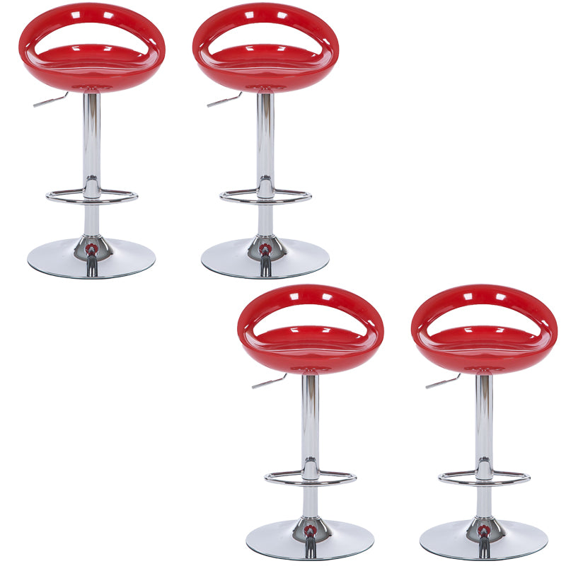 Low Back Plastic Dining Stools Armless Bar Stools with Metal Base