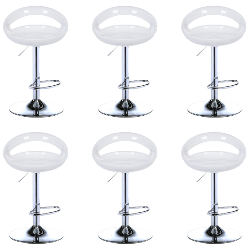 Low Back Plastic Dining Stools Armless Bar Stools with Metal Base