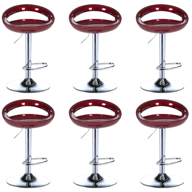 Low Back Plastic Dining Stools Armless Bar Stools with Metal Base