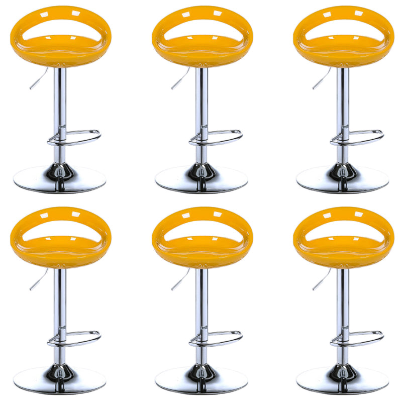 Low Back Plastic Dining Stools Armless Bar Stools with Metal Base