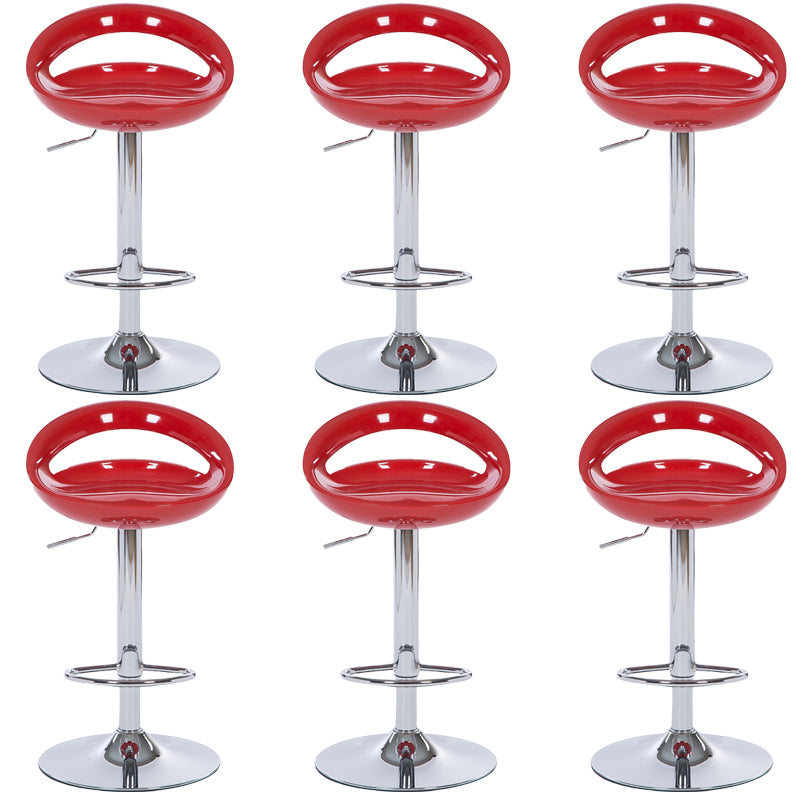 Low Back Plastic Dining Stools Armless Bar Stools with Metal Base