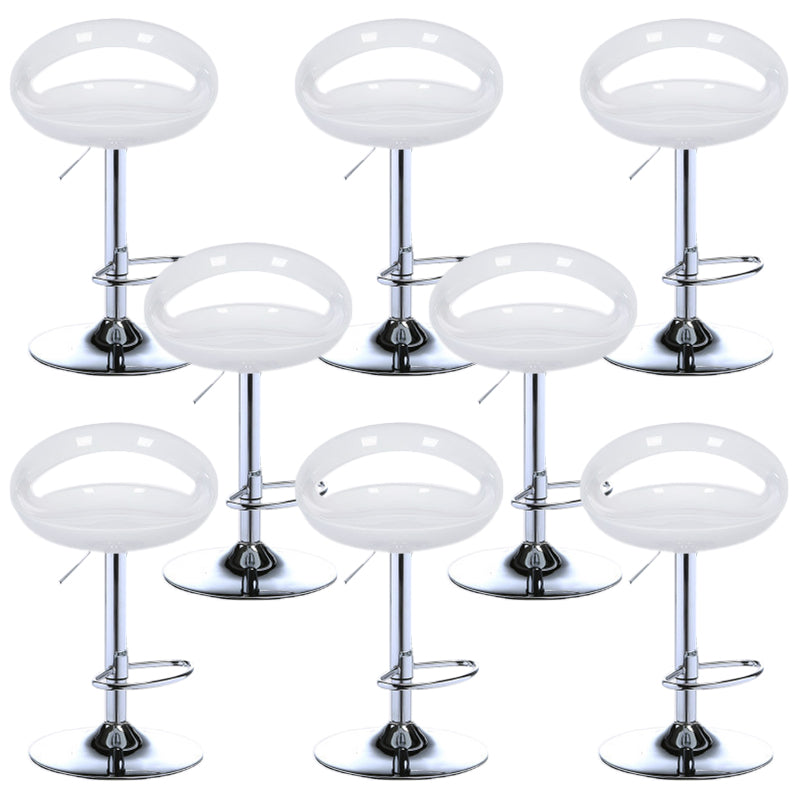 Low Back Plastic Dining Stools Armless Bar Stools with Metal Base