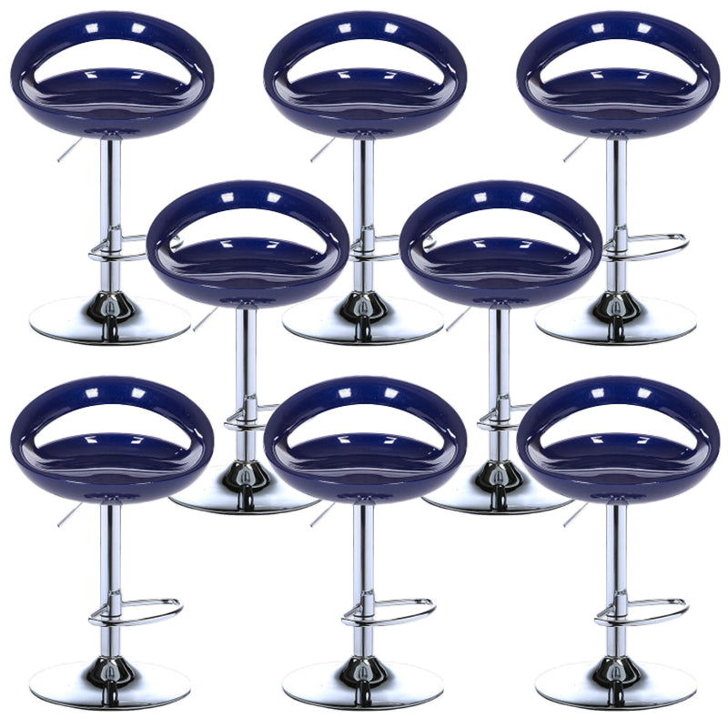 Low Back Plastic Dining Stools Armless Bar Stools with Metal Base