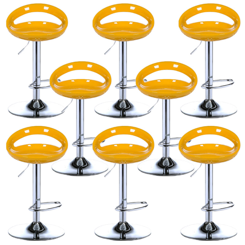 Low Back Plastic Dining Stools Armless Bar Stools with Metal Base
