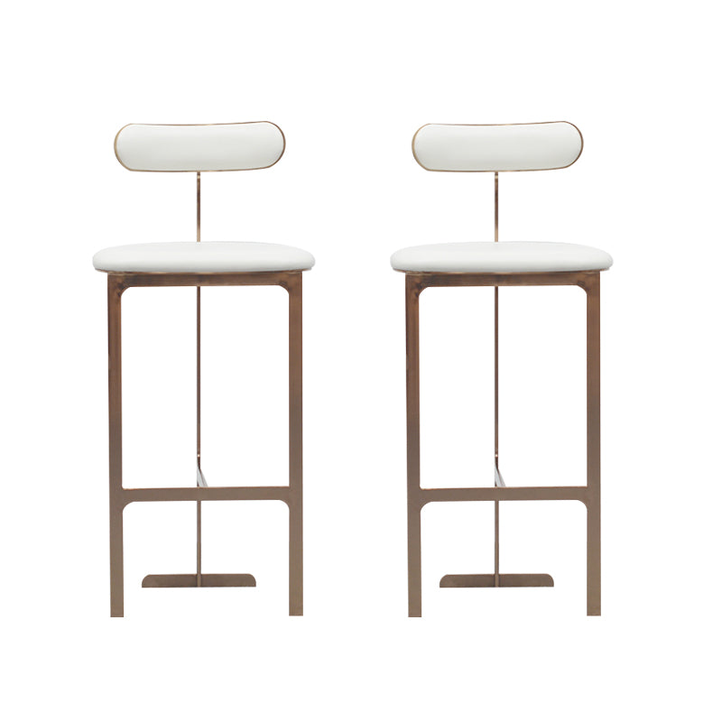 Glam Faux Leather Bar Stool Low Back Counter Bar Stool for Home