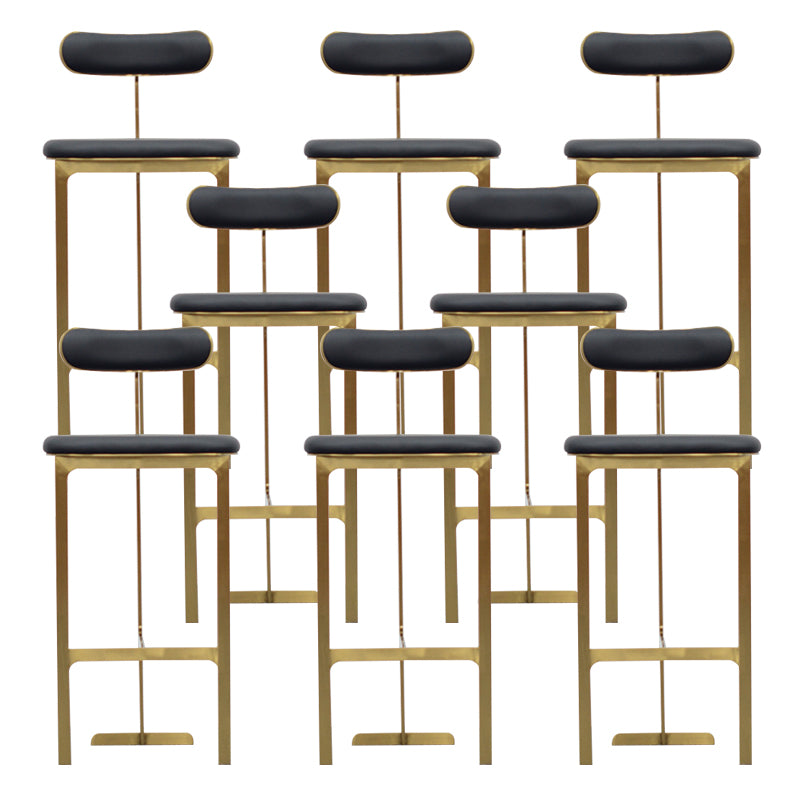 Glam Faux Leather Bar Stool Low Back Counter Bar Stool for Home