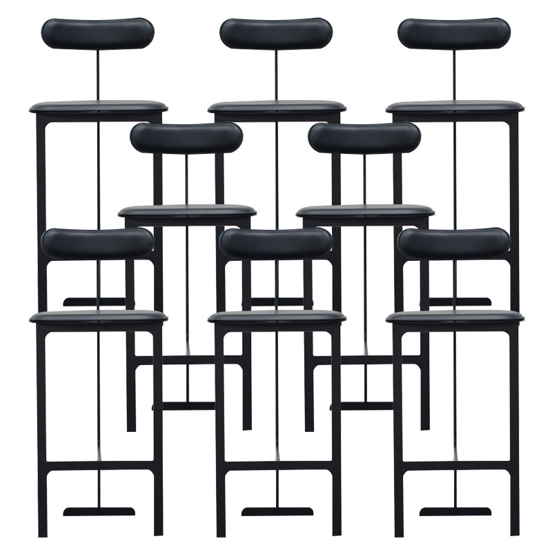 Glam Faux Leather Bar Stool Low Back Counter Bar Stool for Home