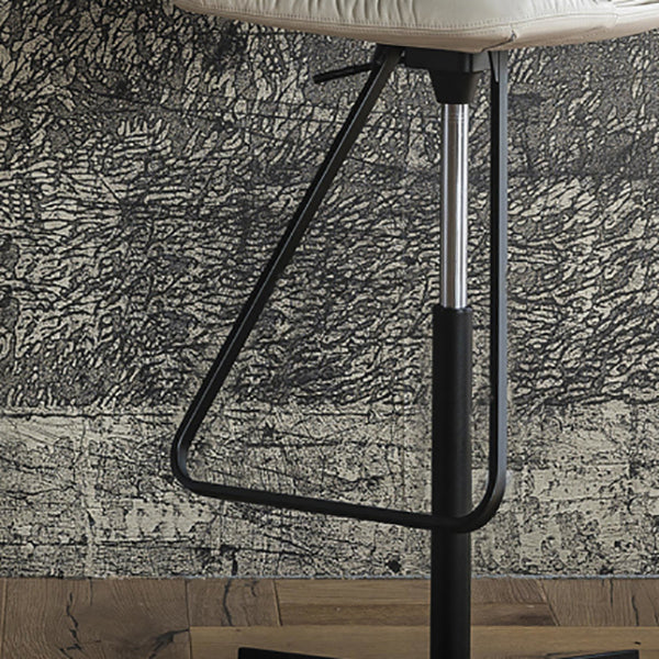 Industrial Style Rotatable Bar Stool Leather Counter Bar Stool for Home