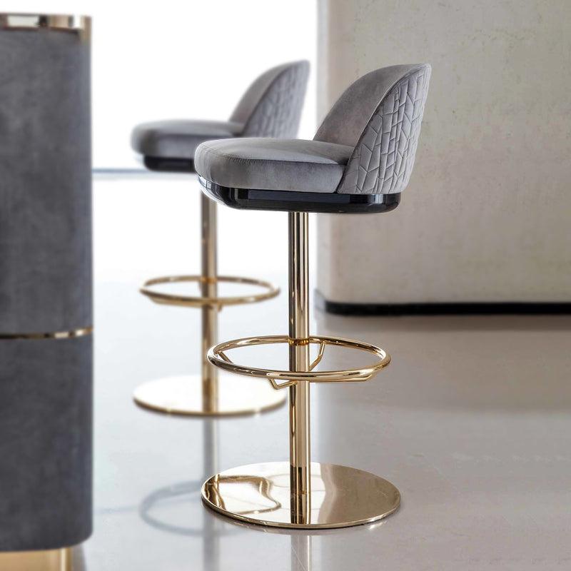 Glam Rotatable Bar Stool Low Back Counter Bar Stool for Home