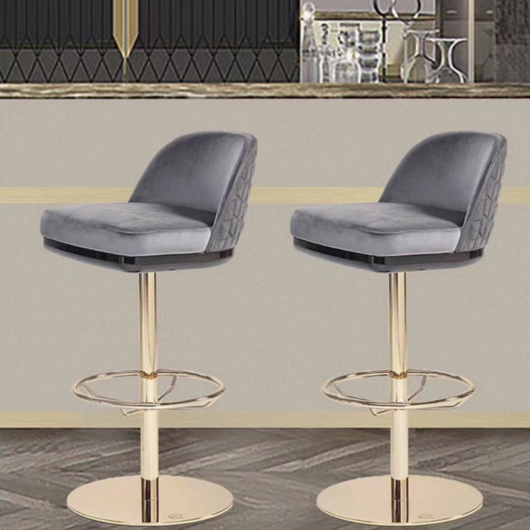 Glam Rotatable Bar Stool Low Back Counter Bar Stool for Home