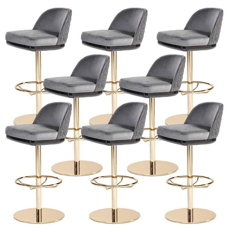 Glam Rotatable Bar Stool Low Back Counter Bar Stool for Home