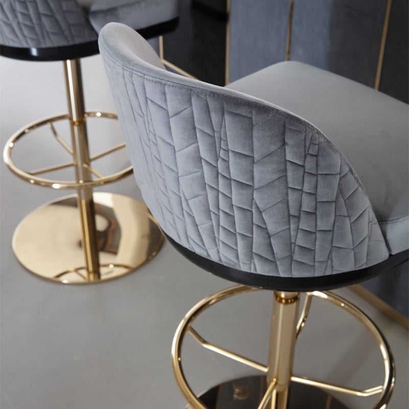 Glam Rotatable Bar Stool Low Back Counter Bar Stool for Home