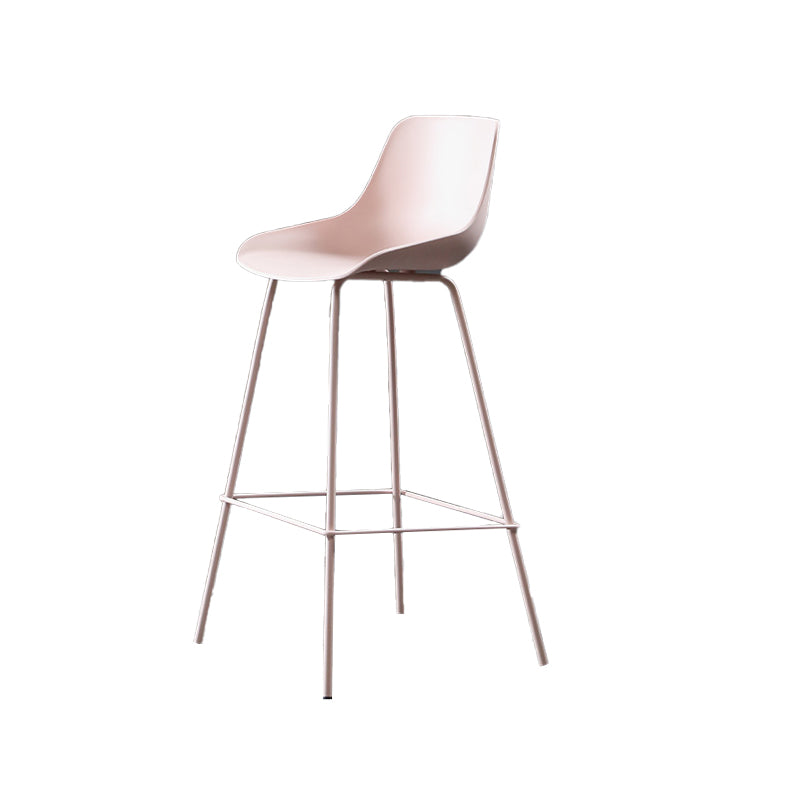 Nordic Plastic Bar Stool Low Back Counter Bar Stool with Metal Legs for Home
