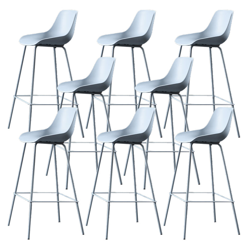 Nordic Plastic Bar Stool Low Back Counter Bar Stool with Metal Legs for Home