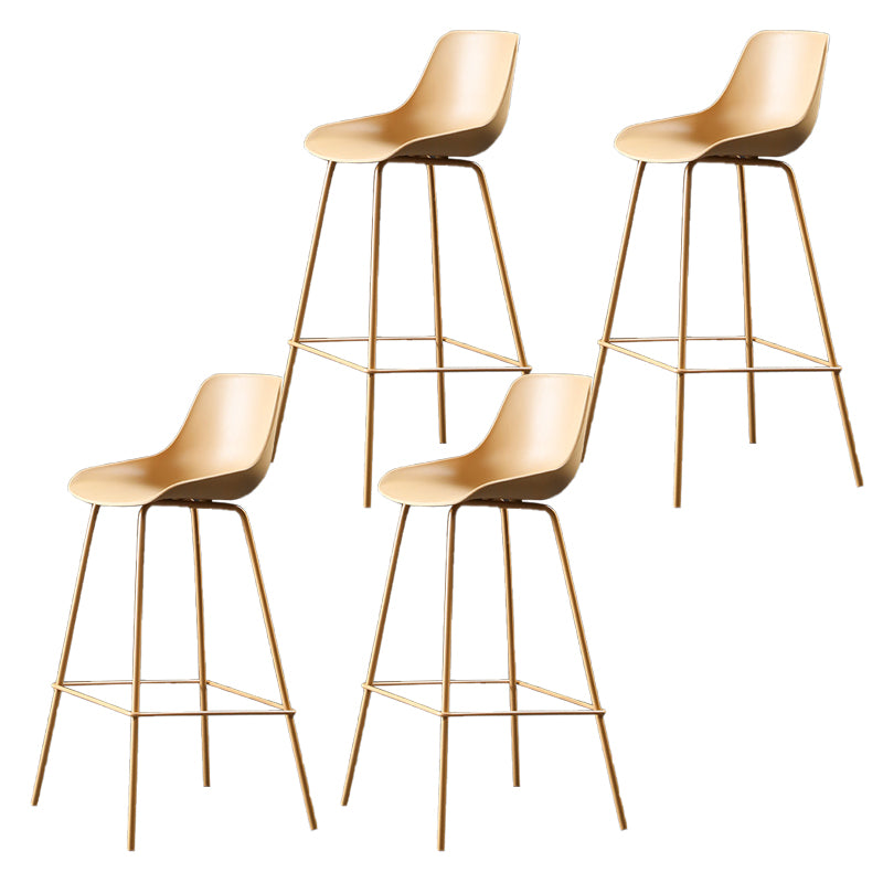 Nordic Plastic Bar Stool Low Back Counter Bar Stool with Metal Legs for Home