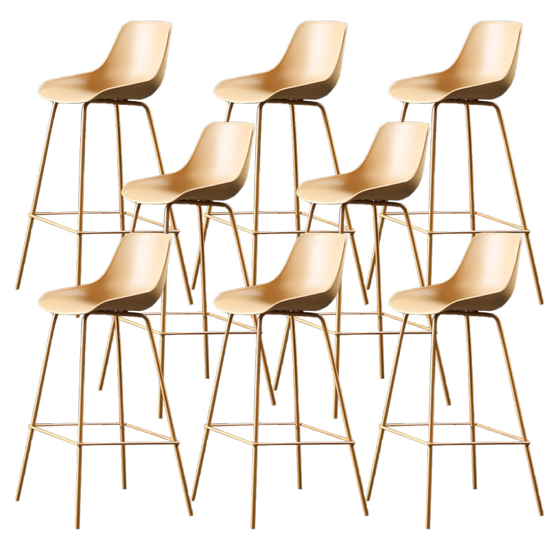 Nordic Plastic Bar Stool Low Back Counter Bar Stool with Metal Legs for Home