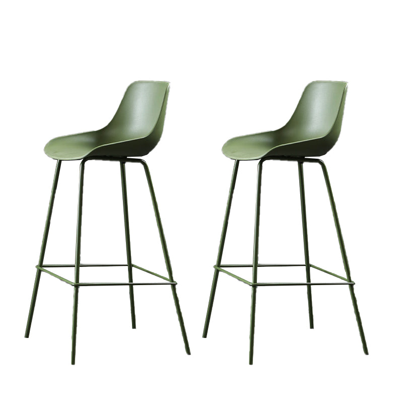 Nordic Plastic Bar Stool Low Back Counter Bar Stool with Metal Legs for Home