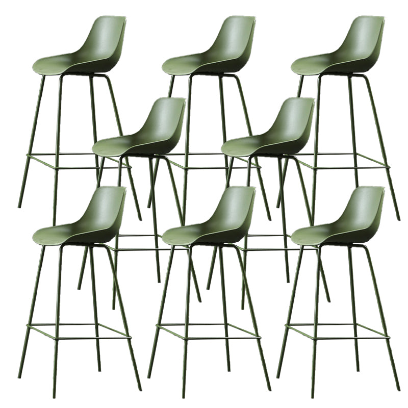 Nordic Plastic Bar Stool Low Back Counter Bar Stool with Metal Legs for Home