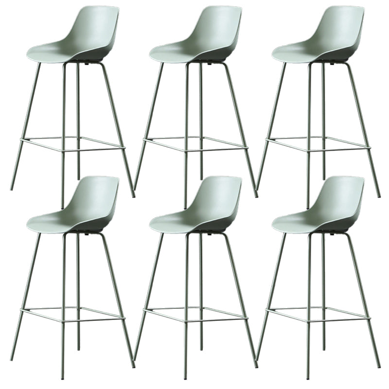 Nordic Plastic Bar Stool Low Back Counter Bar Stool with Metal Legs for Home