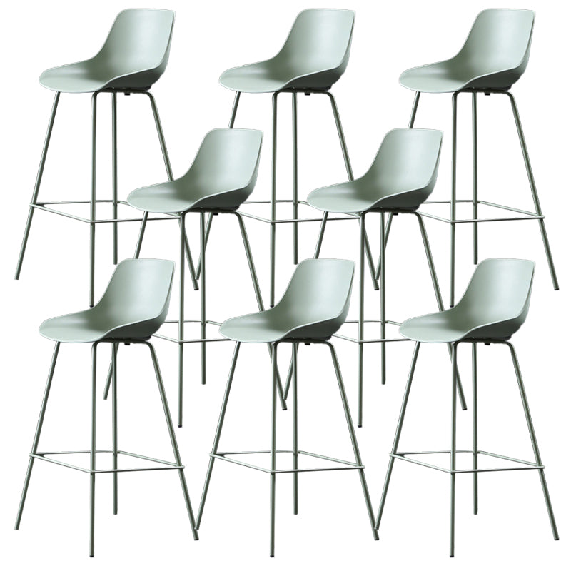 Nordic Plastic Bar Stool Low Back Counter Bar Stool with Metal Legs for Home