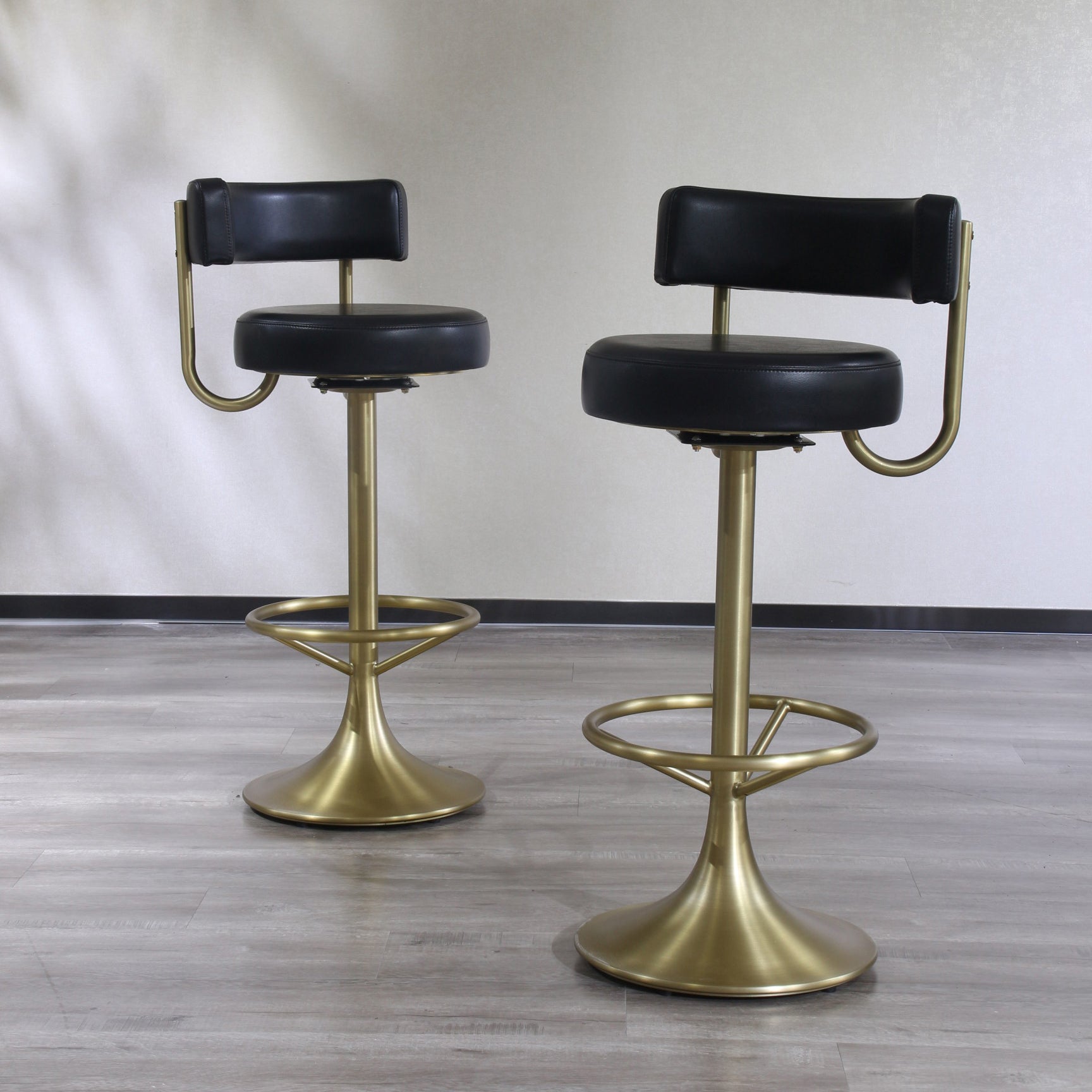 Glam Rotatable Bar Stool Faux Leather Counter Bar Stool for Home