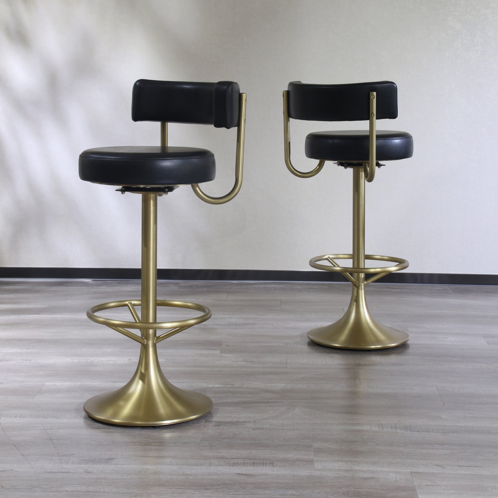 Glam Rotatable Bar Stool Faux Leather Counter Bar Stool for Home