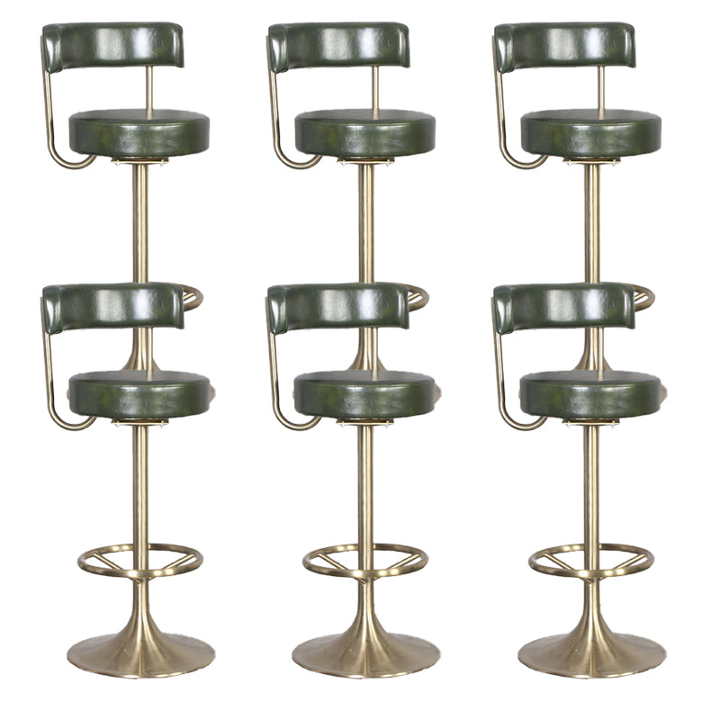 Glam Rotatable Bar Stool Faux Leather Counter Bar Stool for Home
