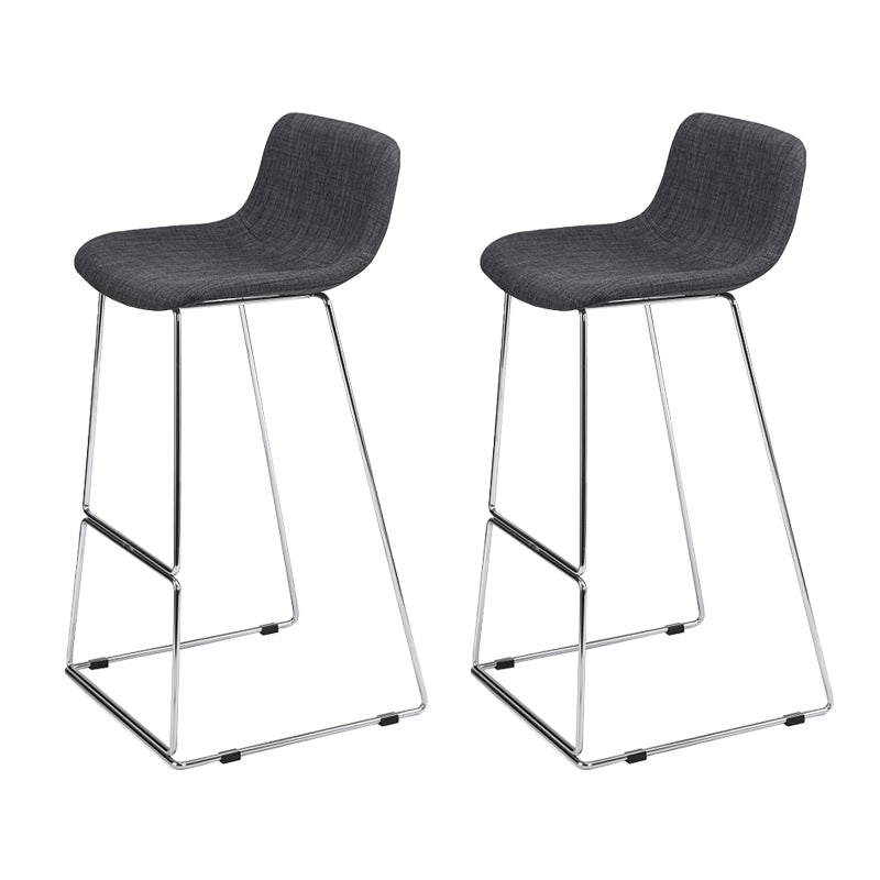 Nordic Low Back Counter Bar Stool Plastic Bar Stool with Metal Legs for Home