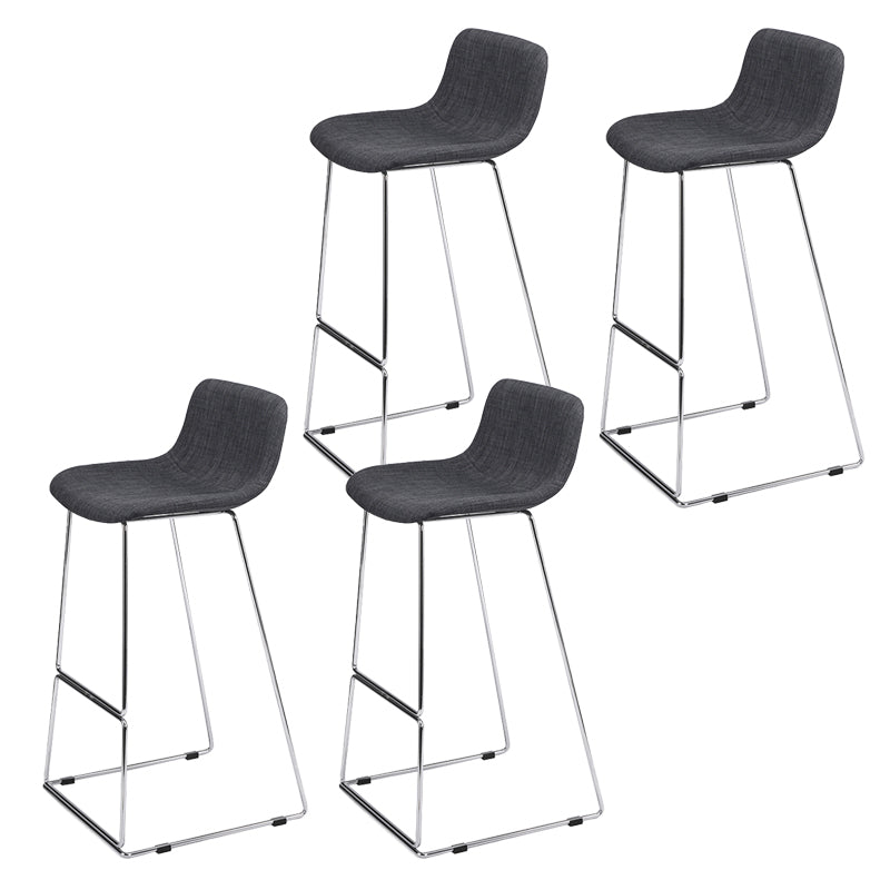 Nordic Low Back Counter Bar Stool Plastic Bar Stool with Metal Legs for Home