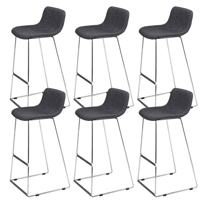 Nordic Low Back Counter Bar Stool Plastic Bar Stool with Metal Legs for Home