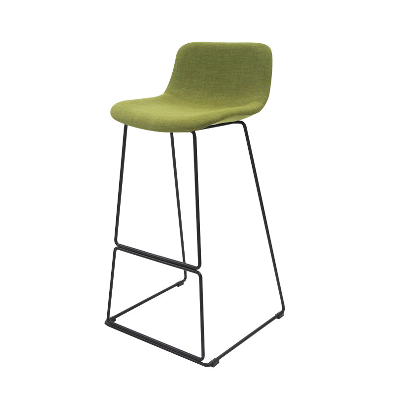 Nordic Low Back Counter Bar Stool Plastic Bar Stool with Metal Legs for Home
