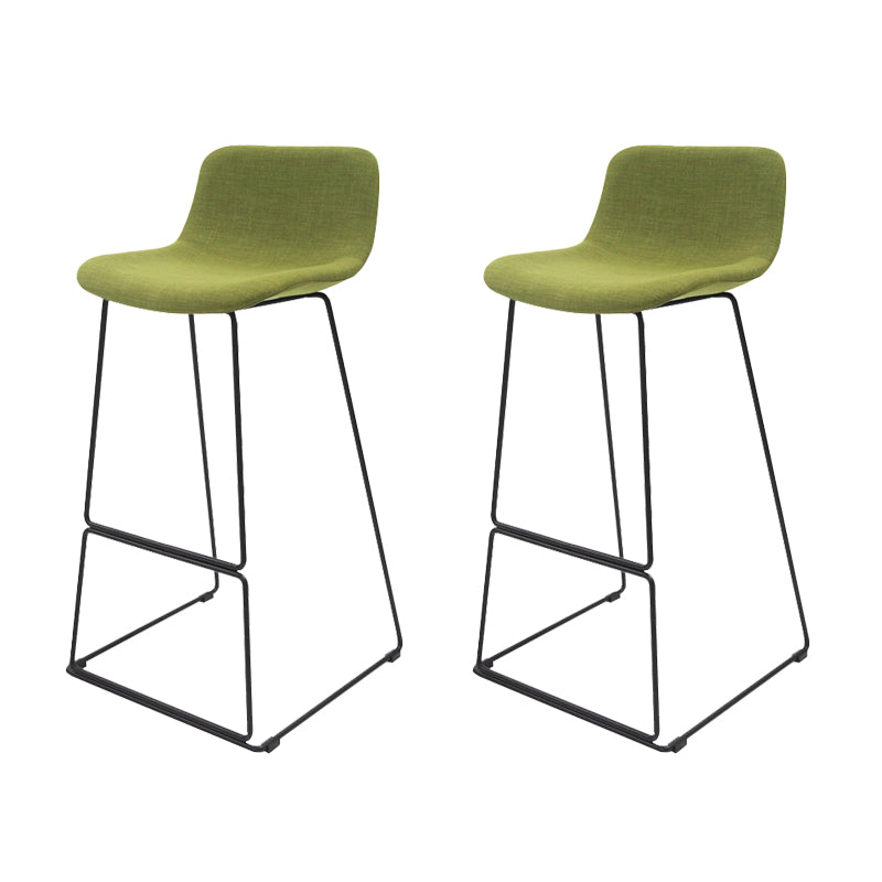 Nordic Low Back Counter Bar Stool Plastic Bar Stool with Metal Legs for Home