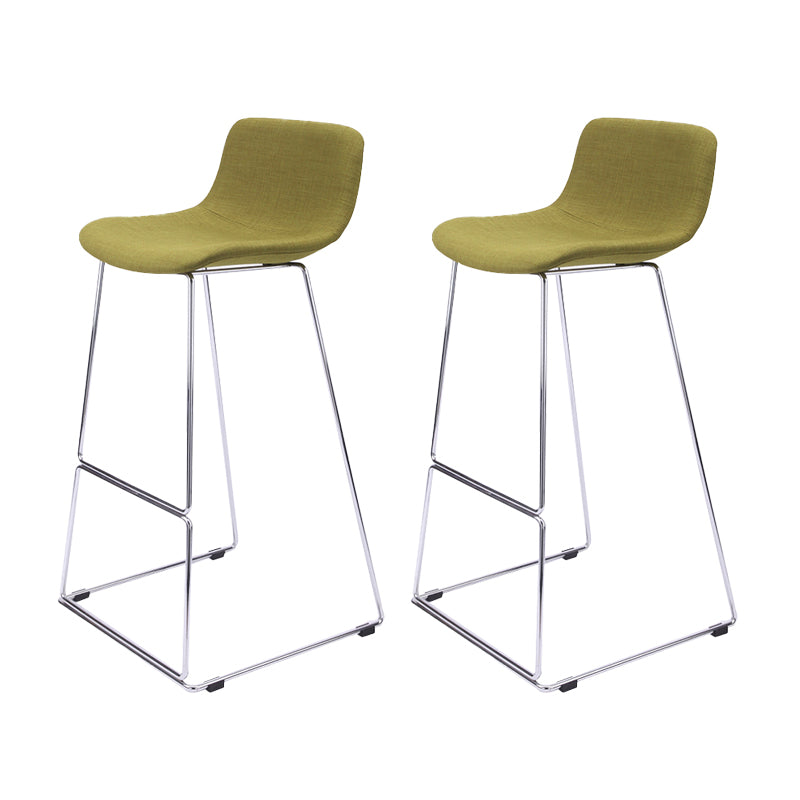 Nordic Low Back Counter Bar Stool Plastic Bar Stool with Metal Legs for Home