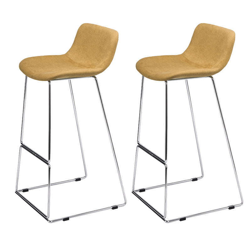 Nordic Low Back Counter Bar Stool Plastic Bar Stool with Metal Legs for Home