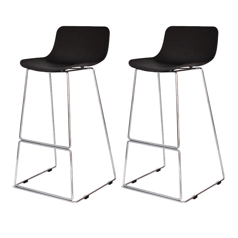 Nordic Low Back Counter Bar Stool Plastic Bar Stool with Metal Legs for Home