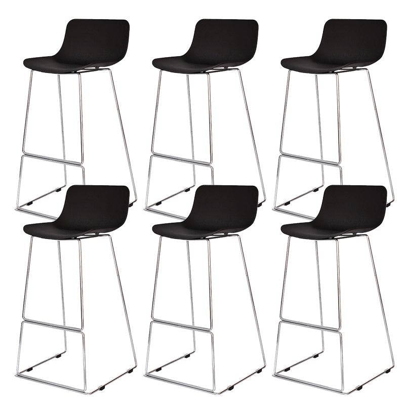 Nordic Low Back Counter Bar Stool Plastic Bar Stool with Metal Legs for Home
