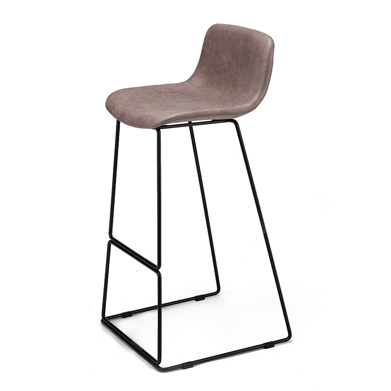 Nordic Low Back Counter Bar Stool Plastic Bar Stool with Metal Legs for Home