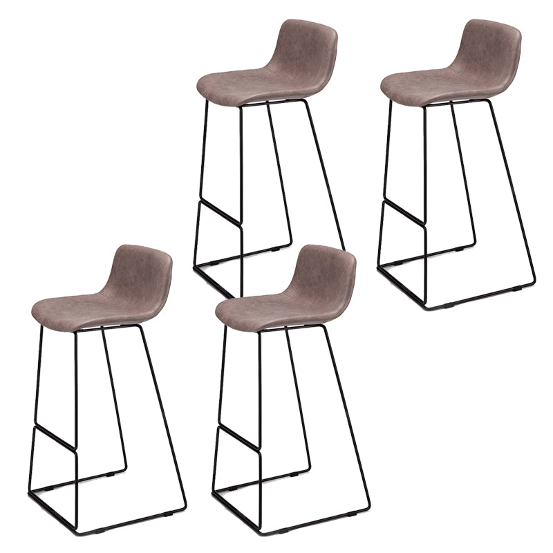 Nordic Low Back Counter Bar Stool Plastic Bar Stool with Metal Legs for Home