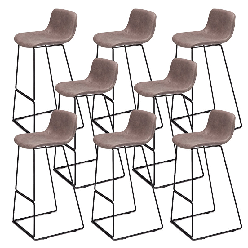 Nordic Low Back Counter Bar Stool Plastic Bar Stool with Metal Legs for Home