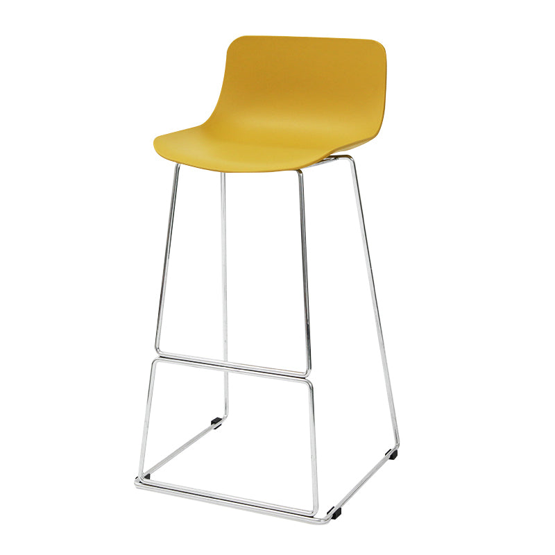 Nordic Low Back Counter Bar Stool Plastic Bar Stool with Metal Legs for Home