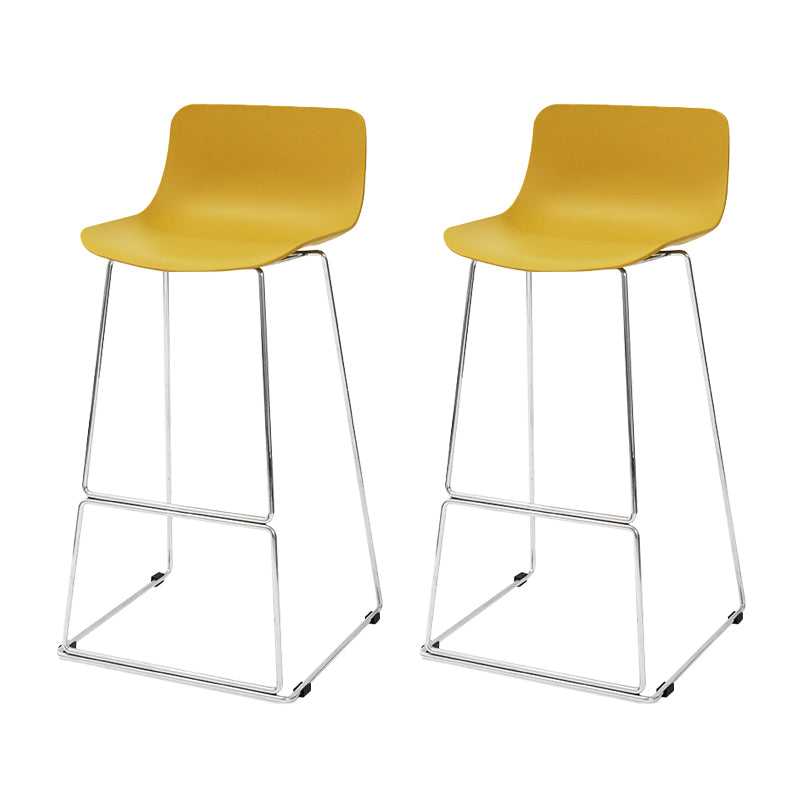Nordic Low Back Counter Bar Stool Plastic Bar Stool with Metal Legs for Home