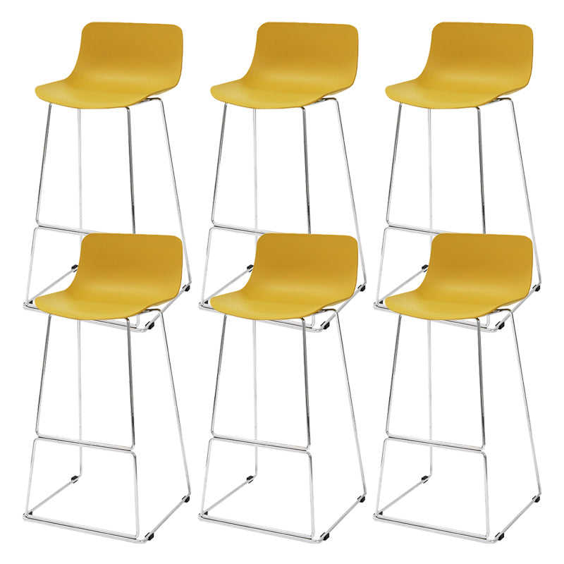 Nordic Low Back Counter Bar Stool Plastic Bar Stool with Metal Legs for Home