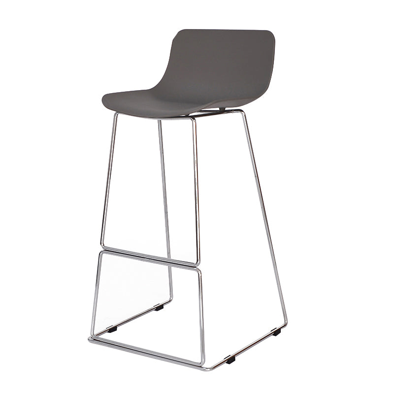 Nordic Low Back Counter Bar Stool Plastic Bar Stool with Metal Legs for Home