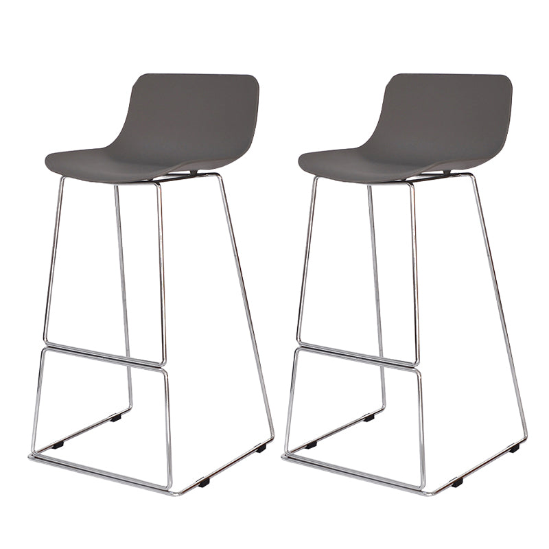 Nordic Low Back Counter Bar Stool Plastic Bar Stool with Metal Legs for Home