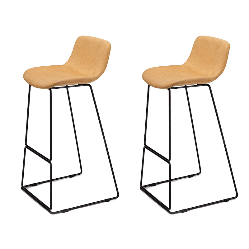 Nordic Low Back Counter Bar Stool Plastic Bar Stool with Metal Legs for Home